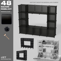 Artistbooths Artist Booth Frosted Fully Black (PMS 6 C) 48 Modular Square Panel & Connector Kit - Artist Booth Table Setup