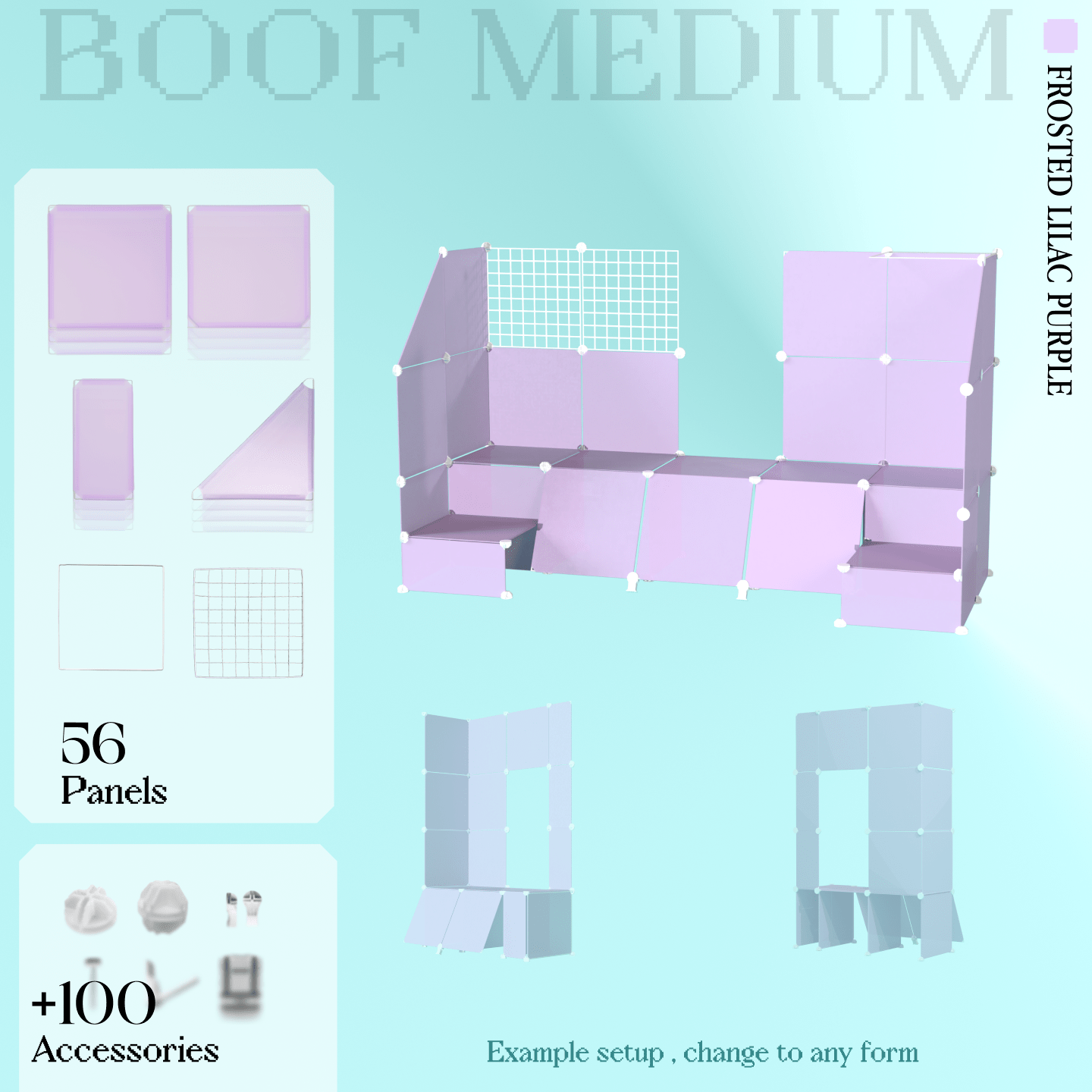 A gorgeous set of modular panels in dreamy frosted lilac purple! Featuring 56 panels and tons of accessories for endless creative setups - make it yours!