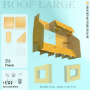 Huge BOOF building kit: 78 bright yellow panels, 138 accessories for endless, amazing setups!