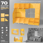 Huge BOOF building kit: 78 bright yellow panels, 138 accessories for endless, amazing setups!