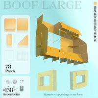 Huge BOOF building kit: 78 bright yellow panels, 138 accessories for endless, amazing setups!