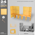 Artistbooths Artist Booth Frosted Mustard Yellow (PMS 135C) 24 Modular Square Panel & Connector Kit - Artist Booth Table Setup