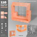 Artistbooths Artist Booth Frosted Peachy Orange (PMS 169C) 116 Modular Multi Shape Panel & Connector Kit - Artist Booth Table Setup
