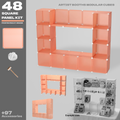 Artistbooths Artist Booth Frosted Peachy Orange (PMS 169C) 48 Modular Square Panel & Connector Kit - Artist Booth Table Setup