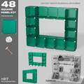 Artistbooths Artist Booth Frosted Pine Green (PMS 2245 C) 48 Modular Square Panel & Connector Kit - Artist Booth Table Setup