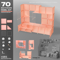 Artistbooths Artist Booth Frosted Salmon Pink (PMS 1765 C) 70 Modular Multi Shape Panel & Connector Kit - Artist Booth Table Setup