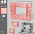 Artistbooths Artist Booth Frosted Salmon Pink (PMS 1765 C) 48 Modular Square Panel & Connector Kit - Artist Booth Table Setup
