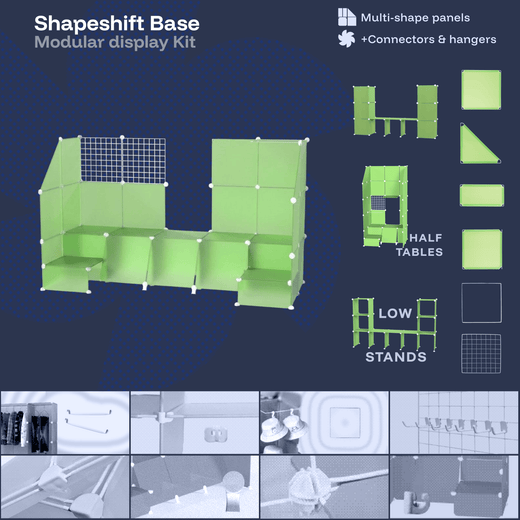 Avocado Green Modular Artist Alley Display Booth Kit with Panels and Connectors