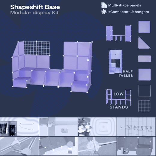 Lavender Purple Modular Artist Alley Display Booth Kit with Panels and Connectors