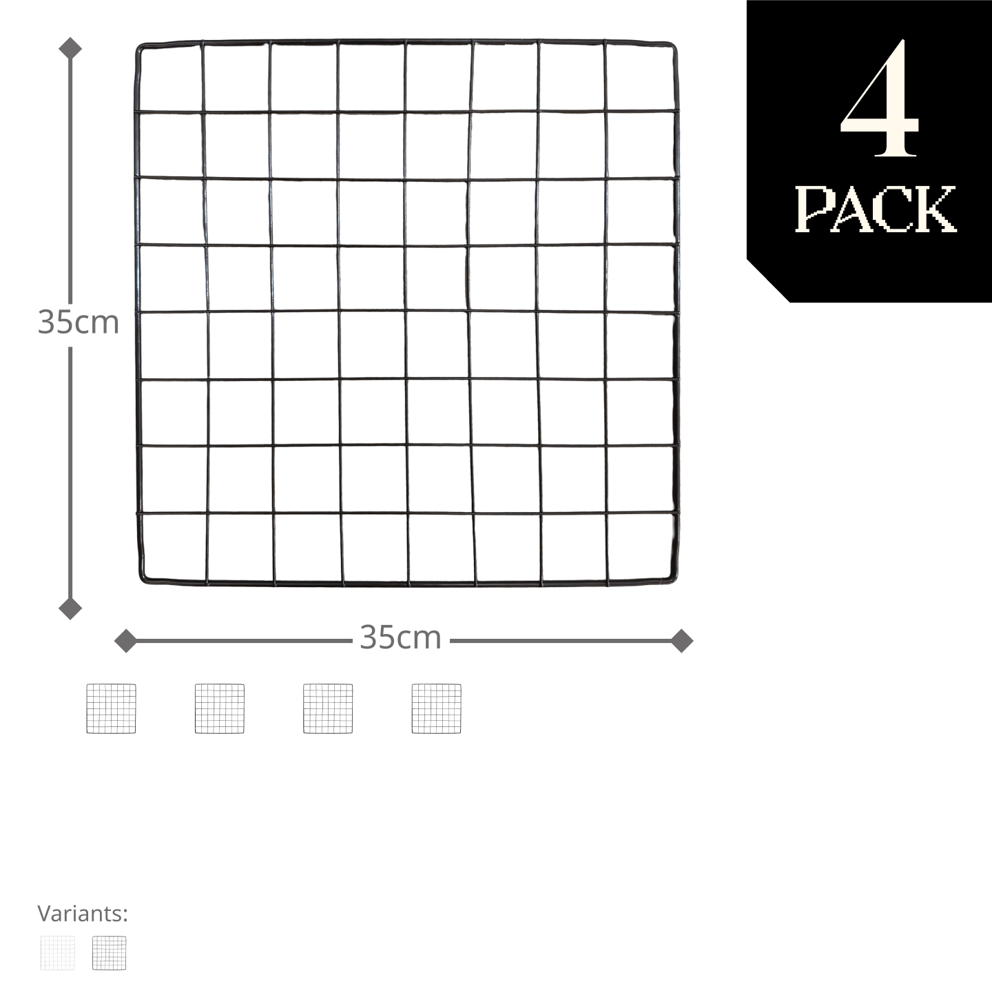 Square Wire Grid Panel (35x35cm) - BOOF Bulk Pack