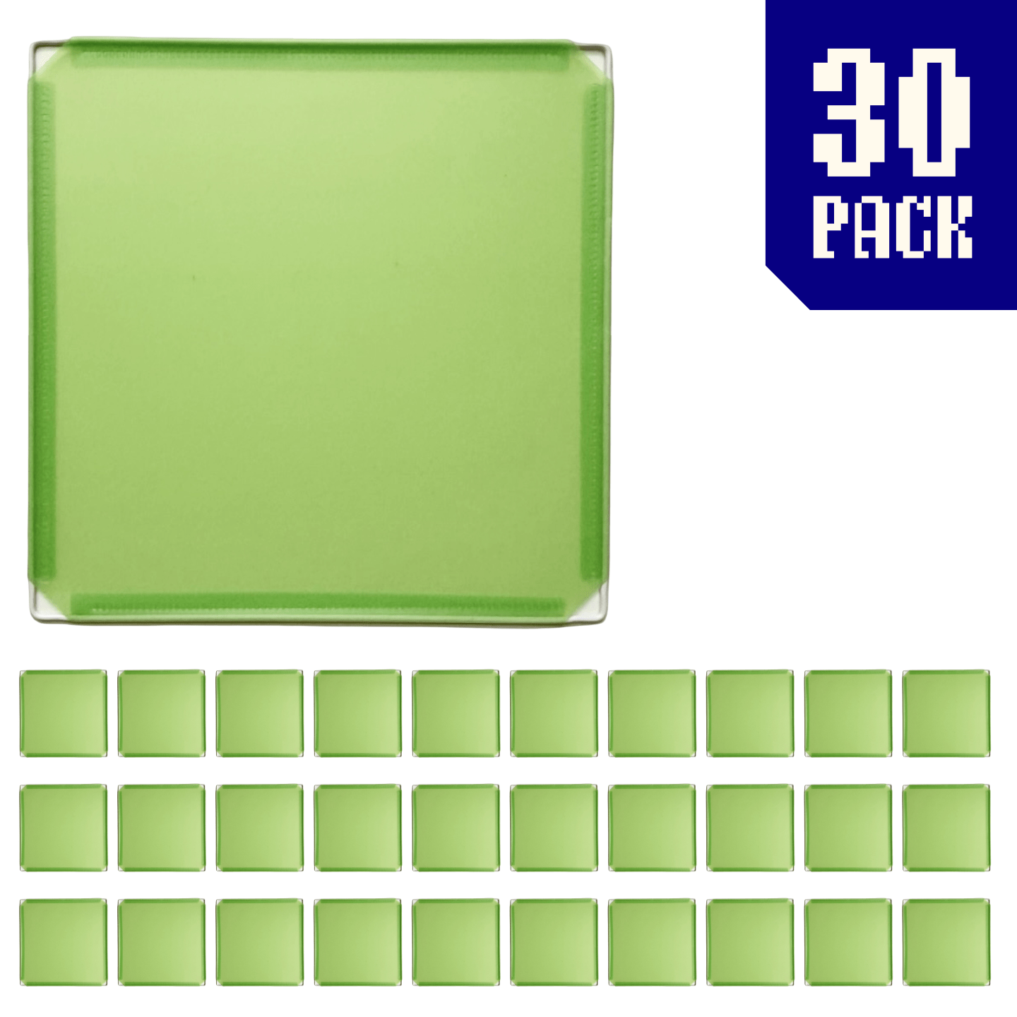 30-pack of Avocado Green BOOF panels for modular artist alley and convention booth connector grid display setups.