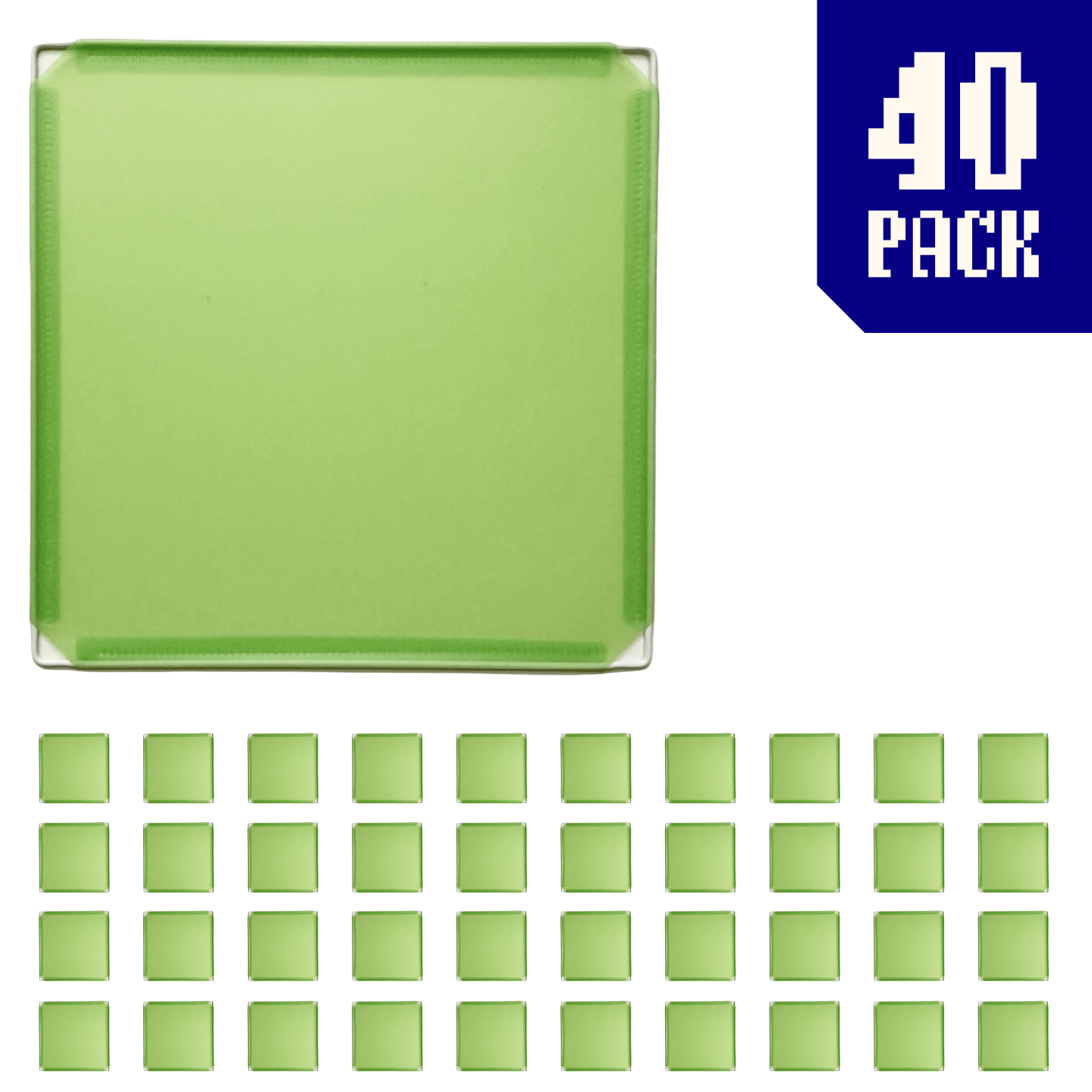 40-pack of Avocado Green BOOF panels for modular artist alley and convention booth connector grid display setups.