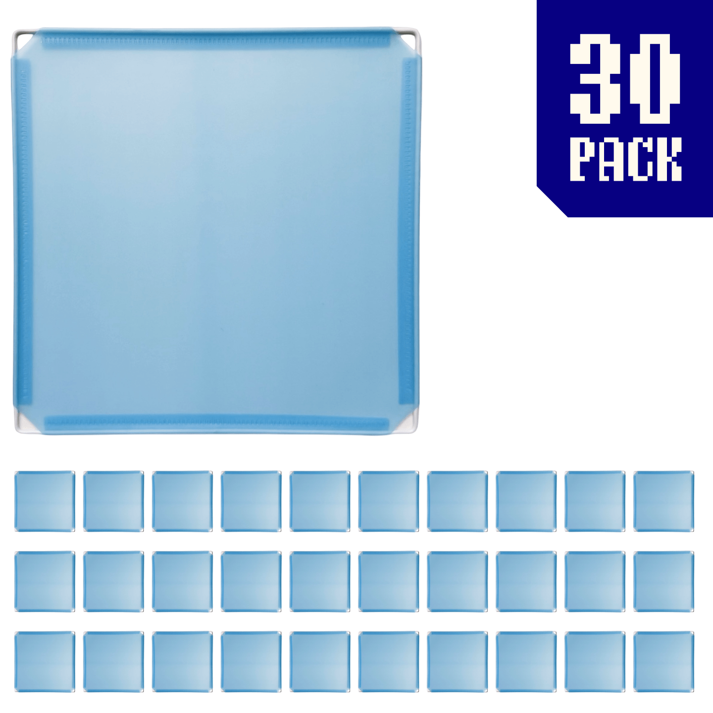30-pack of Blue Sky BOOF panels for modular artist alley and convention booth connector grid display setups.