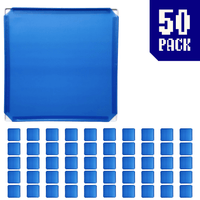 50-pack of Cobalt Blue BOOF panels for modular artist alley and convention booth connector grid display setups.