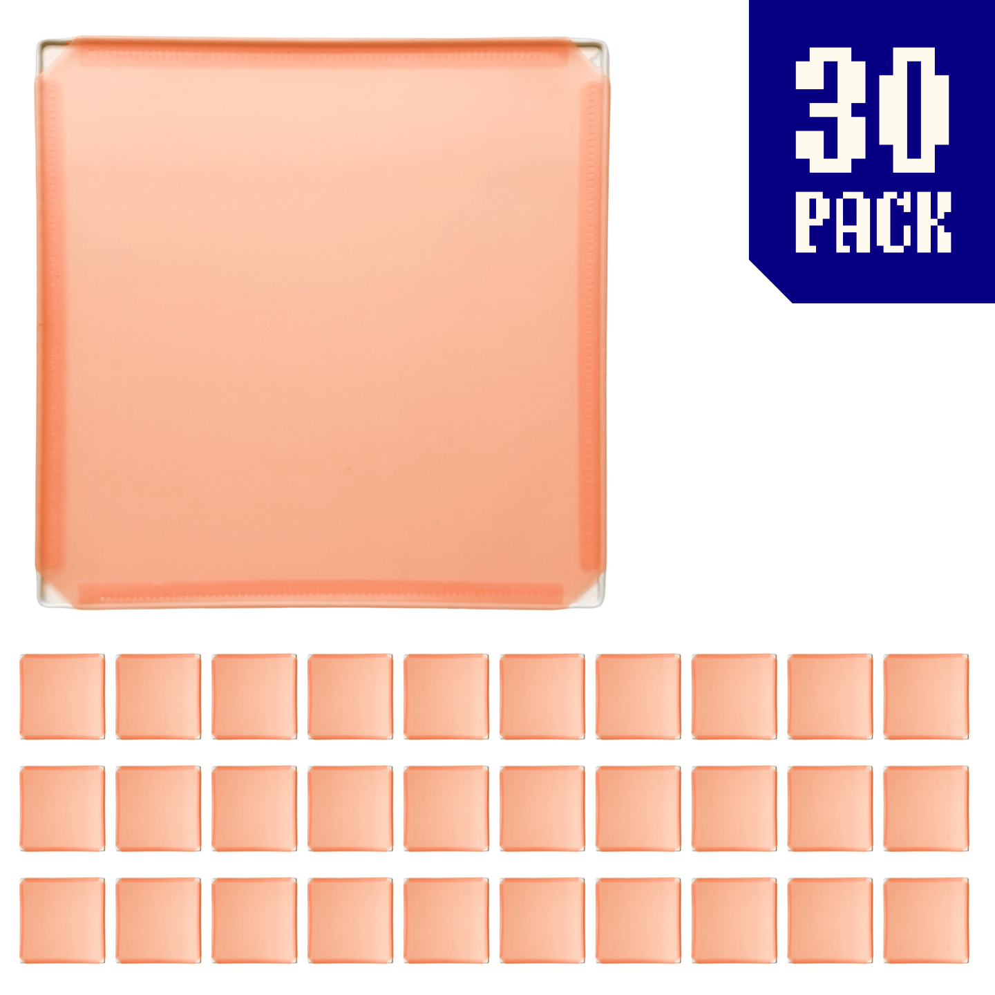 30-pack of Peachy Orange BOOF panels for modular artist alley and convention booth connector grid display setups.
