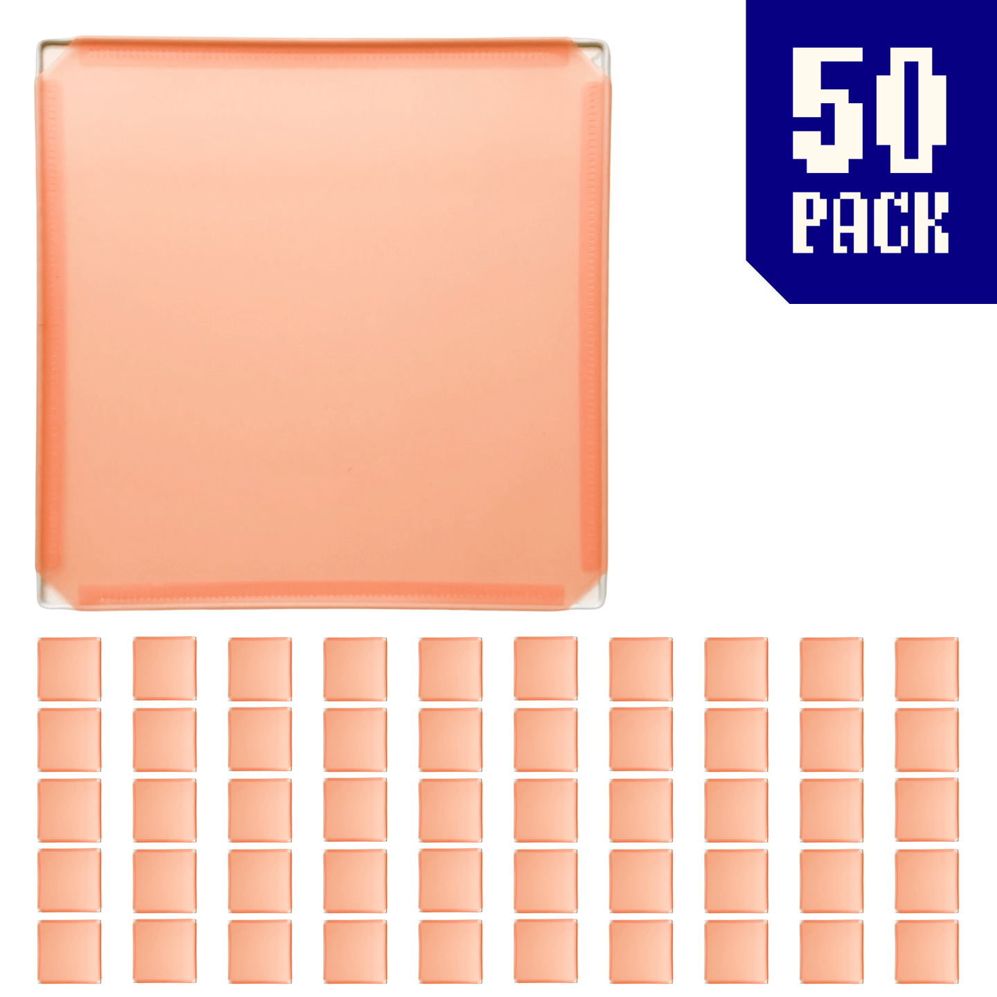 50-pack of Peachy Orange BOOF panels for modular artist alley and convention booth connector grid display setups.