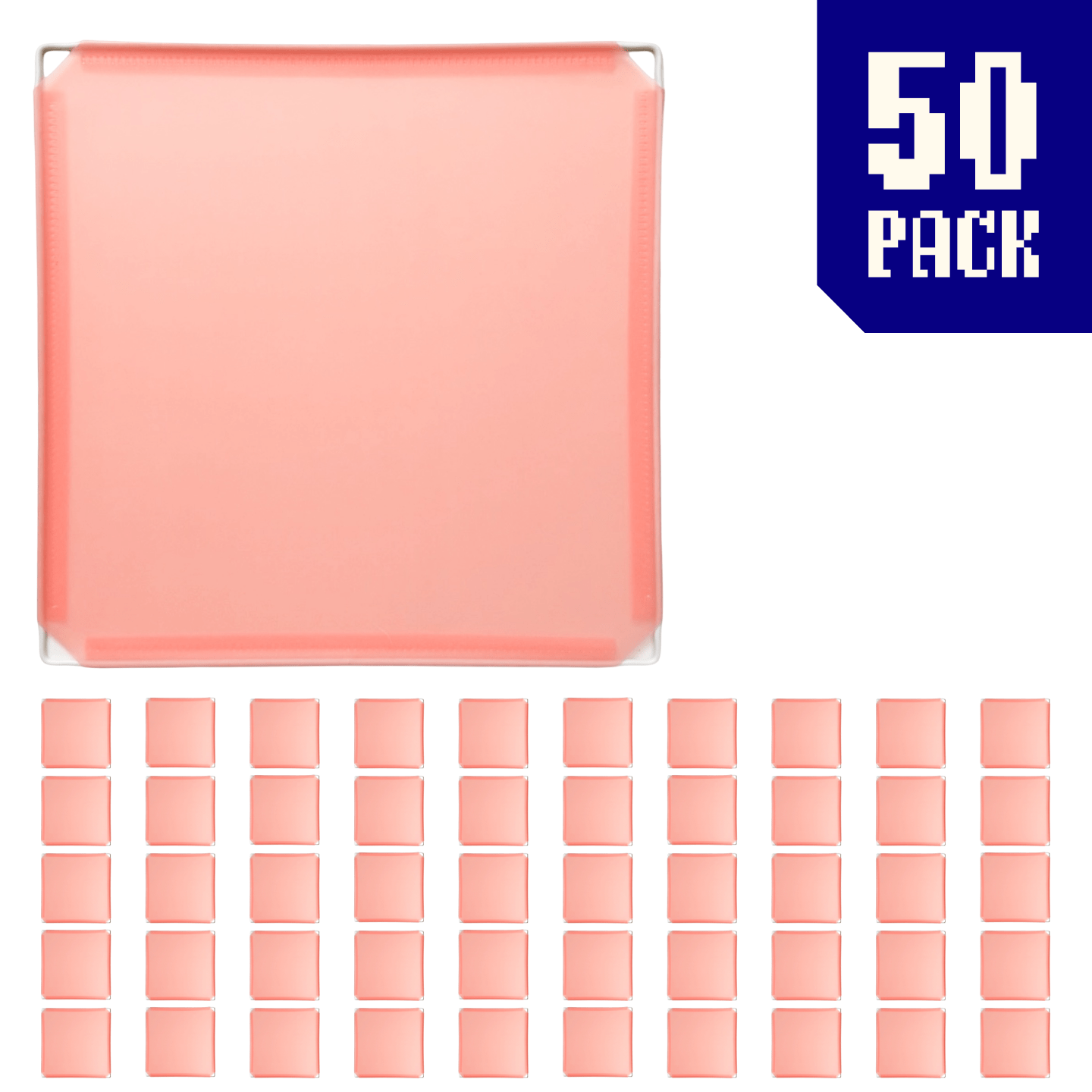 50-pack of Salmon Pink BOOF panels for modular artist alley and convention booth connector grid display setups.