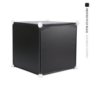 Frosted fully black square cube panels assembled in front of a white background - perfect for creative and modular artist alley & convention booth setups