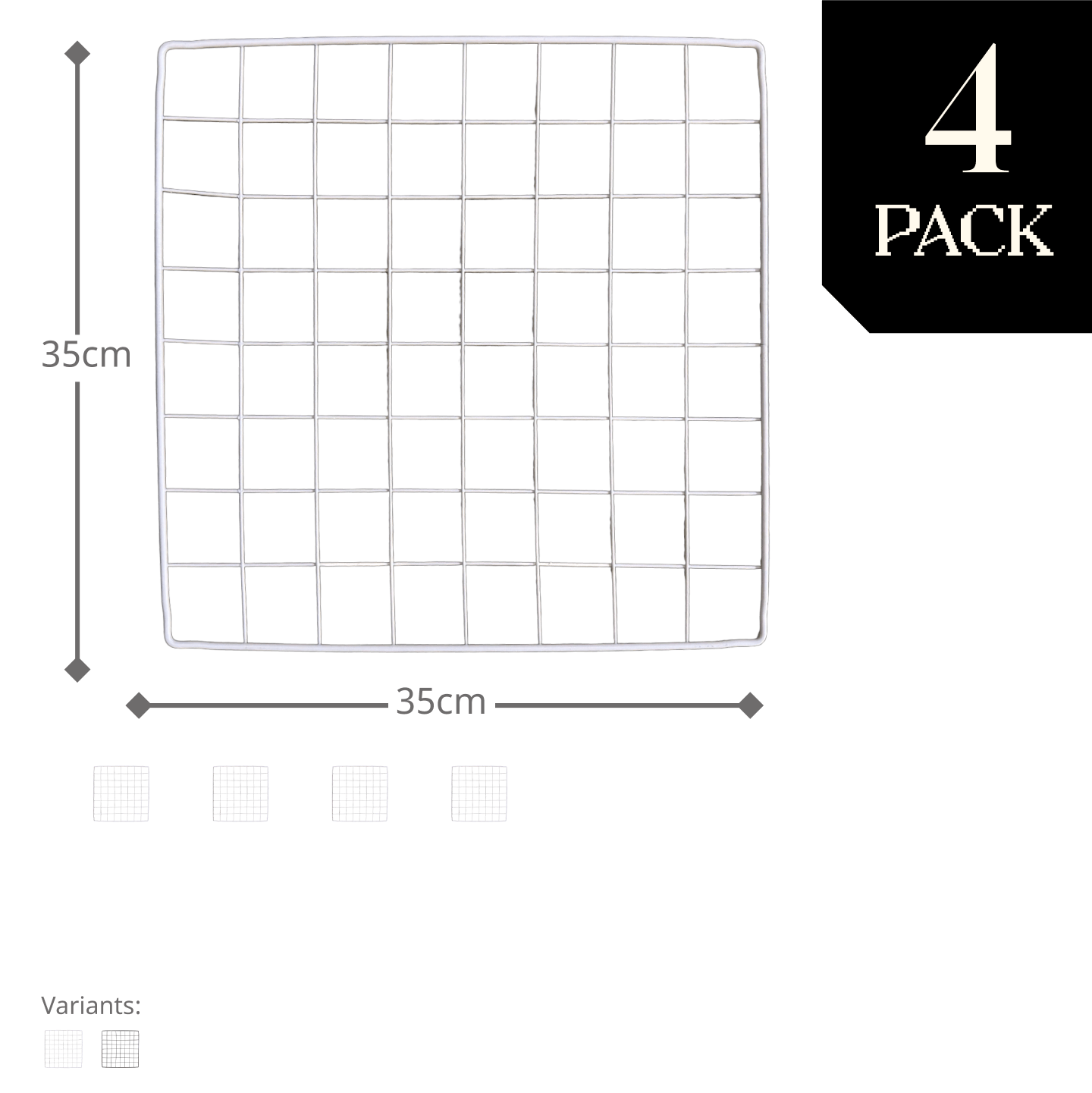 Square Wire Grid Panel (35x35cm) - BOOF Bulk Pack