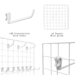 Artistbooths Booth Garage 24 Pack - 4 Grid+20 Hooks [save 20%] Self serve display Grid & Intersection Hook expansion pack [12/24 Mixed Pcs]