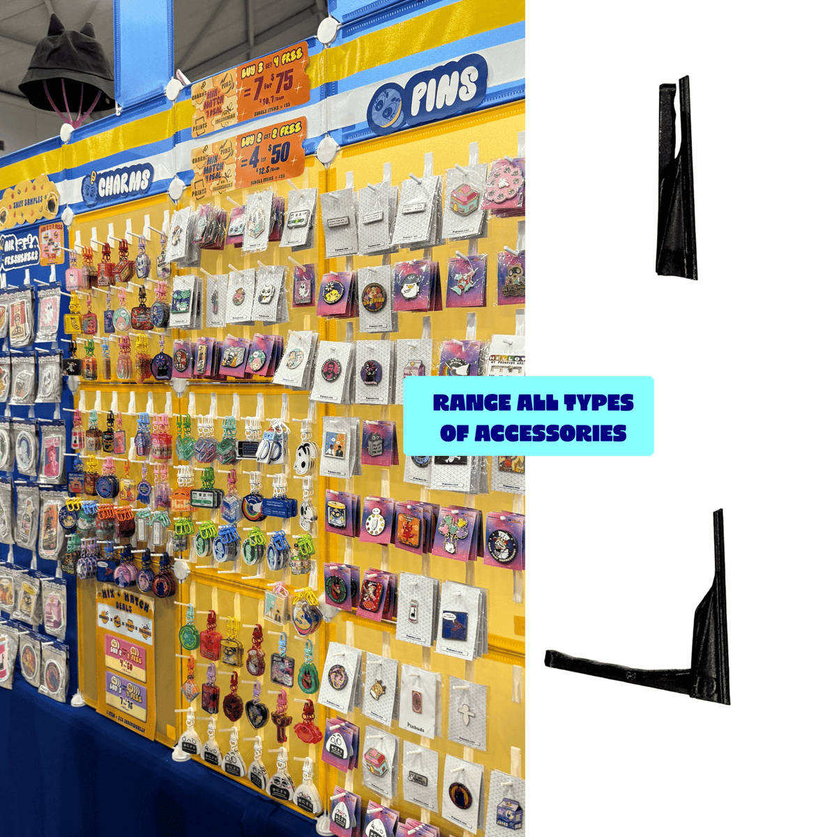 Artistbooths Booth Garage BOOF Foldable Croc Hooks (adhesive) - 10-pack