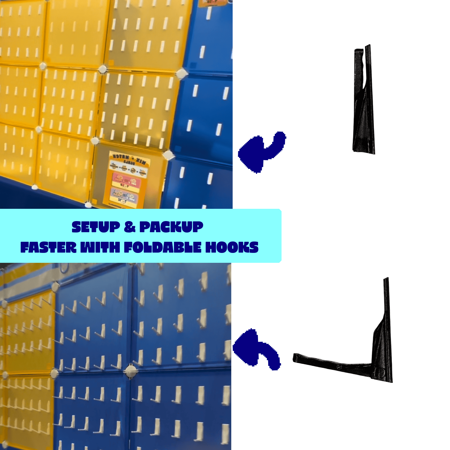 Artistbooths Booth Garage BOOF Foldable Croc Hooks (adhesive) - 10-pack