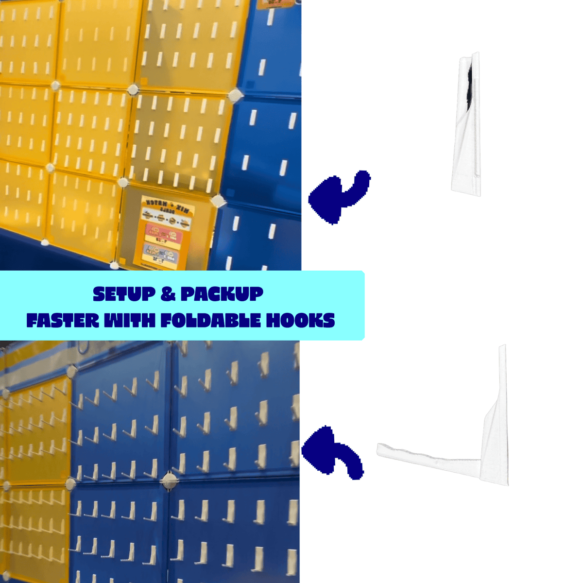 Artistbooths Booth Garage BOOF Foldable Croc Hooks (adhesive) - 10-pack
