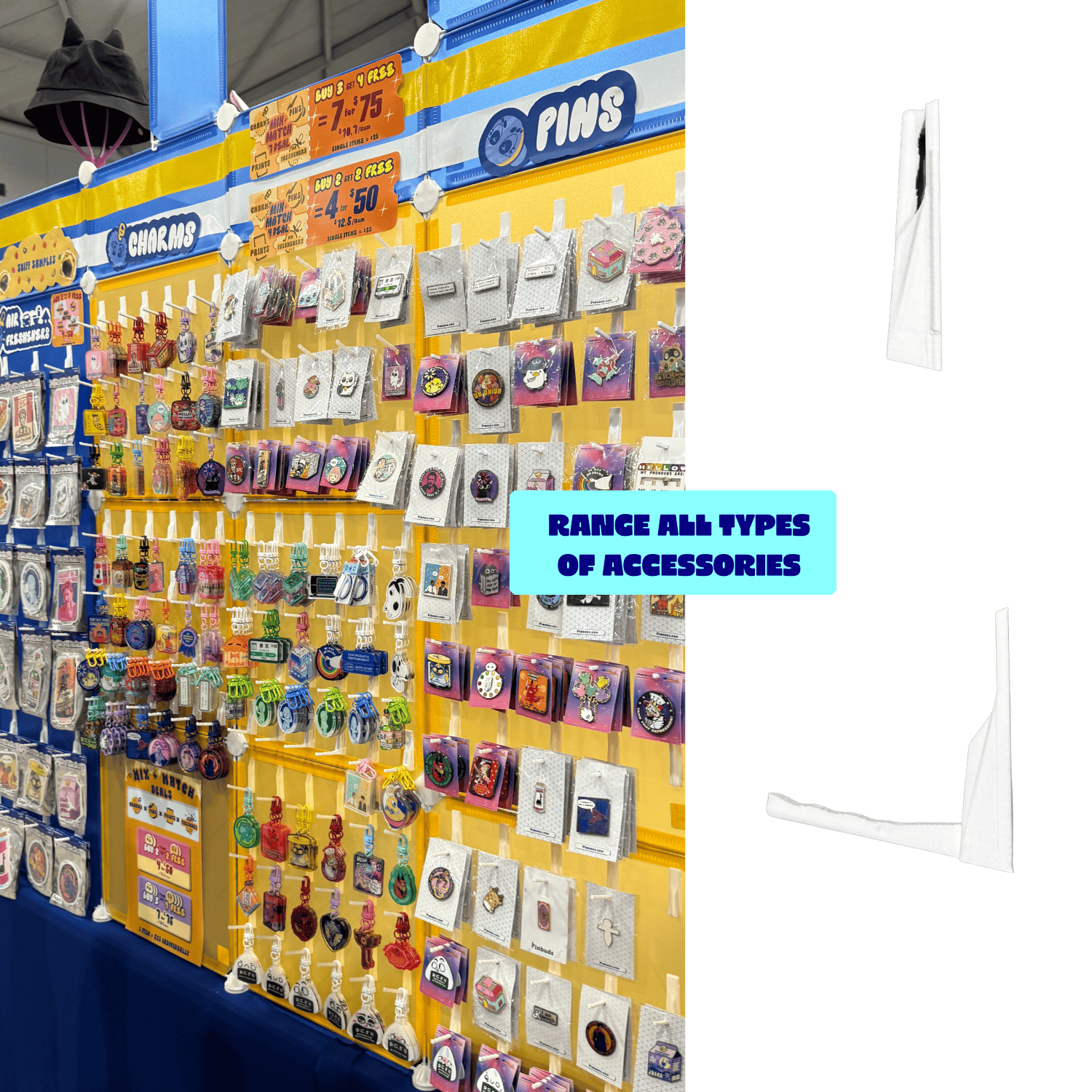 Artistbooths Booth Garage BOOF Foldable Croc Hooks (adhesive) - 10-pack