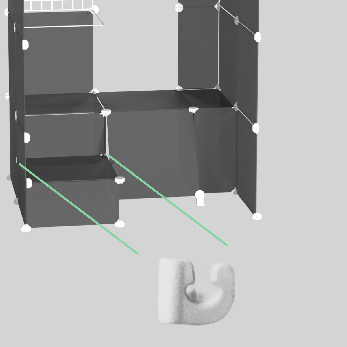Artistbooths Booth Garage Single Shelf Wire Clip White [5pcs]