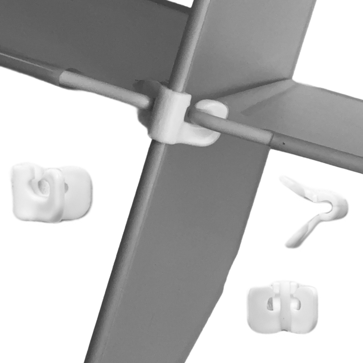 Artistbooths Booth Garage White Double shelf wire clip white [4 pcs]
