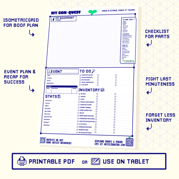 Artistbooths Digital Resource CON-QUEST: Event Checklist & Planner