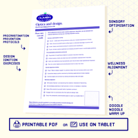 OPTICS & DESIGN - Checklist for Anti procrastination, sensory optimisation, design ignition and wellness alignment by Humon