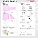 Watermelon Shapeshift Base 46-panel kit — what's included: 46 multi-shape panels + white connectors