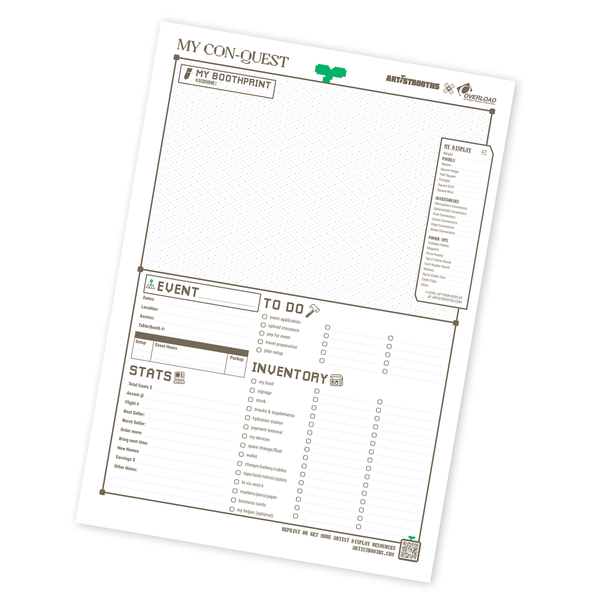 Artistbooths Free Download: Overload Planner