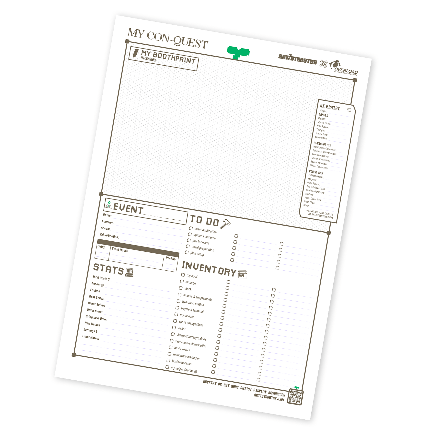 Artistbooths Free Download: Overload Planner