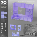 Artistbooths Frosted Lavender Purple (PMS 2715 C) / 70 Multi Shape Panel Kit Choose your Modular Kit