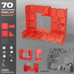 Artistbooths Frosted Scarlet Red (PMS 032 C) / 70 Multi Shape Panel Kit Choose your Modular Kit