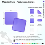 Artistbooths Frosted Grape Purple panel shape range chart with square, triangle, half-square, door, grid and wire panels (35cm)