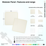 Artistbooths Frosted Ivory White panel shape range chart with square, triangle, half-square, door, grid and wire panels (35cm)