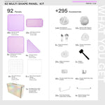 Frosted Lilac Shapeshift Max 92-panel kit — what's included: 92 multi-shape panels + 295 accessories