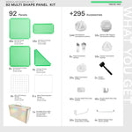 Frosted Mint Shapeshift Max 92-panel kit — what's included: 92 multi-shape panels + 295 accessories