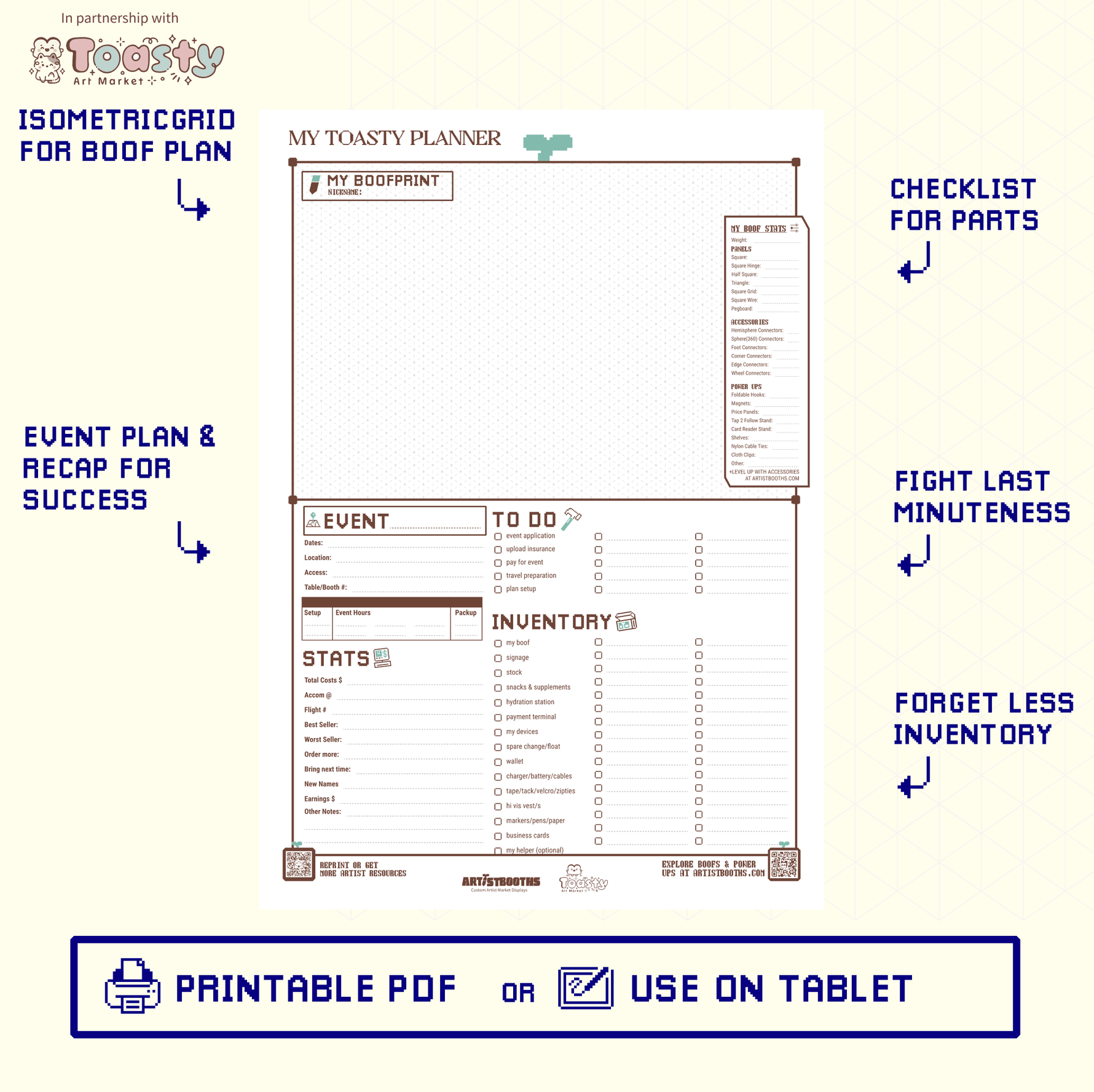 Artistbooths My toasty planner
