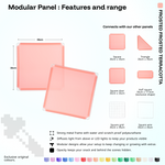 Artistbooths Frosted Terracotta panel shape range chart with square, triangle, half-square, door, grid and wire panels (35cm)