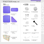 Frosted Grape Shapeshift 70-panel kit — what's included: 70 multi-shape panels + 156 accessories