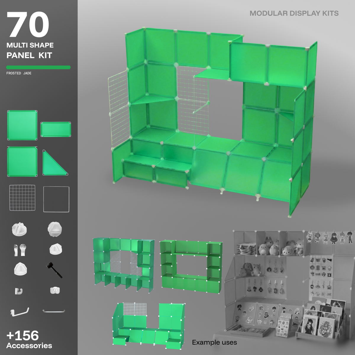 Frosted Jade Green, Shapeshift 70 panel display kit