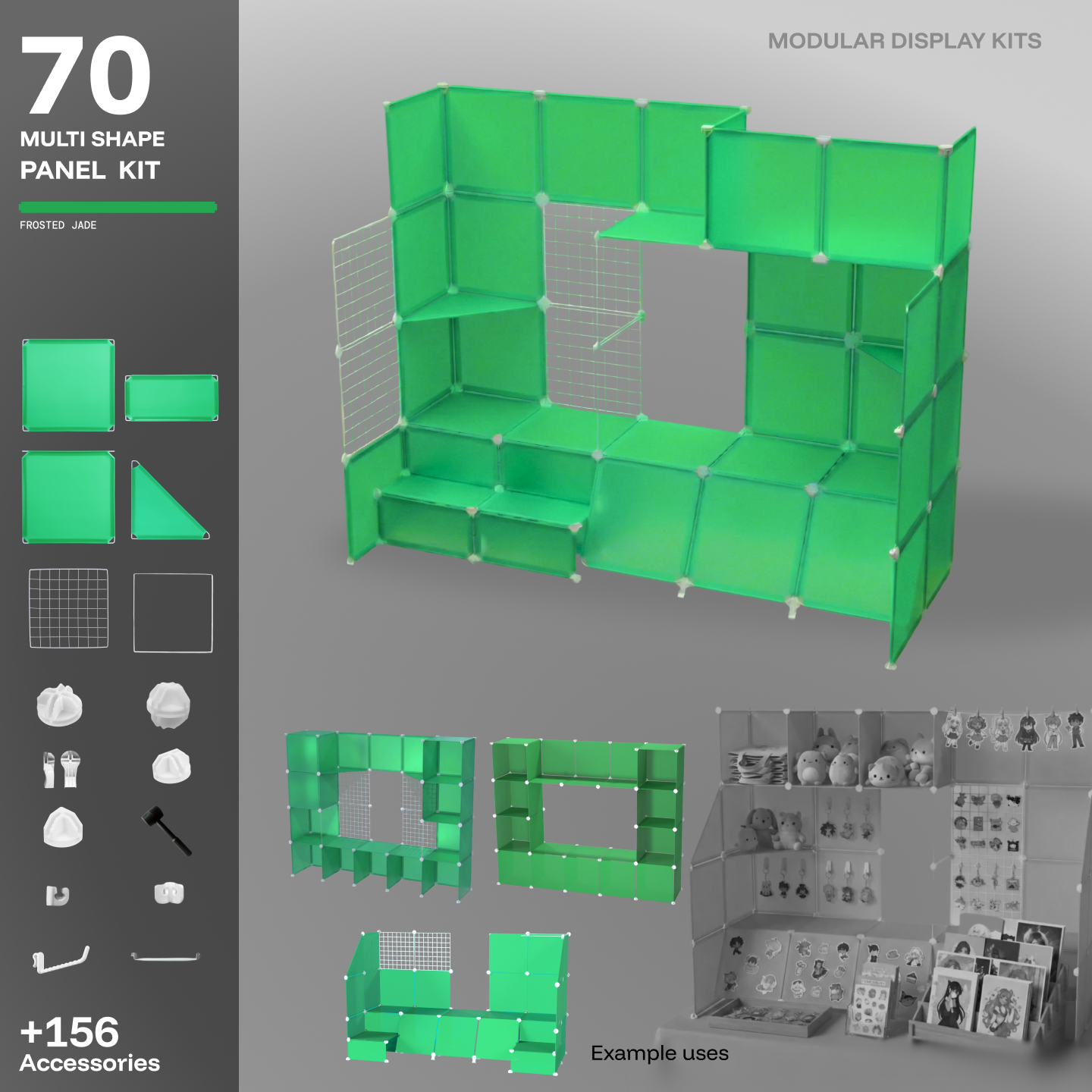 Frosted Jade Green, Shapeshift 70 panel display kit