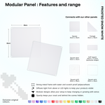 Artistbooths Frosted Snow White panel shape range chart with square, triangle, half-square, door, grid and wire panels (35cm)