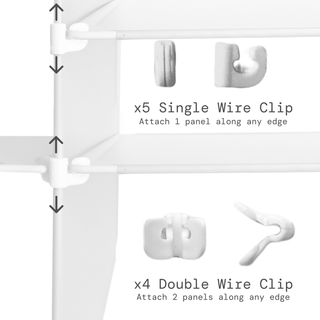 Mixed Single & Double Wire Shelf Clip [9 pack] Add-on