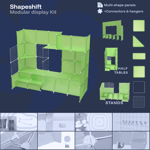 Avocado Green Modular Artist Alley Display Booth Kit with Panels and Connectors