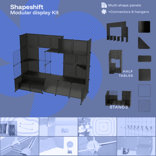 Fully Black Modular Artist Alley Display Booth Kit with Panels and Connectors
